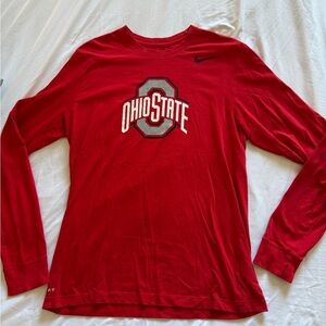 Nike Red Long Sleeve Tees Ohio State